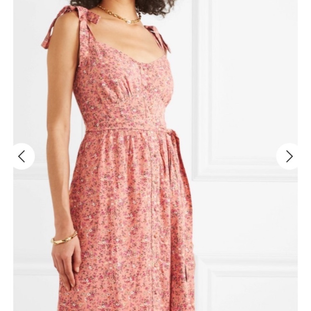 J Crew Pink Floral Tie Sun Dress